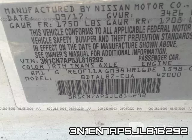 3N1CN7AP5JL816292 фото 10