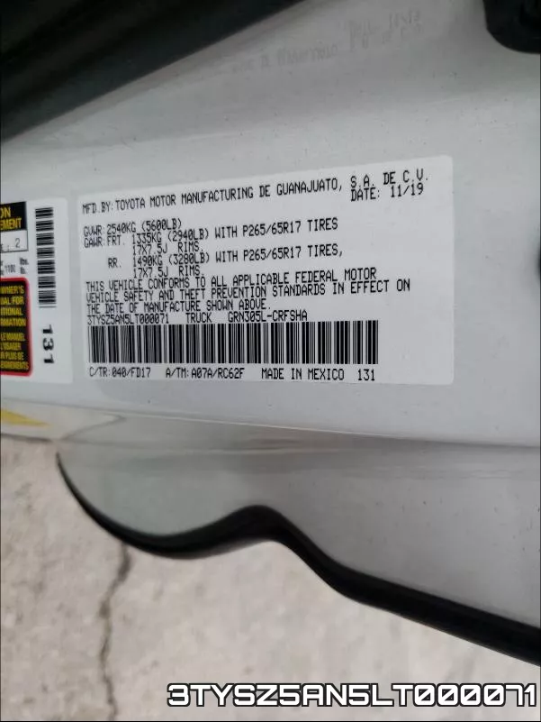 3TYSZ5AN5LT000071 фото 2
