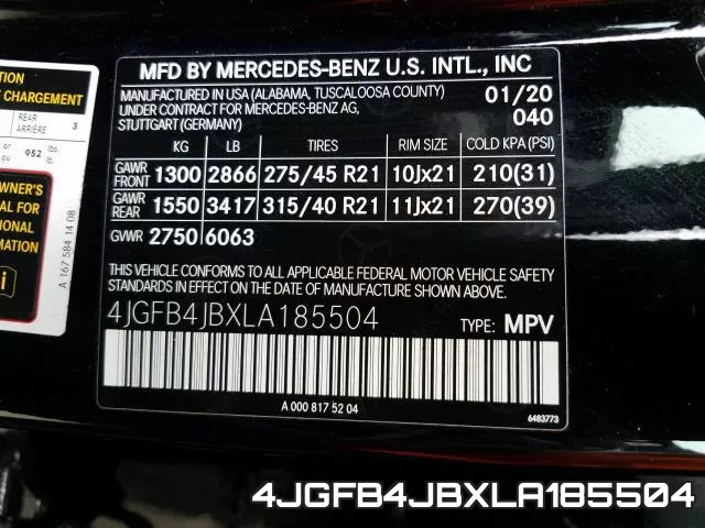 4JGFB4JBXLA185504 фото 2