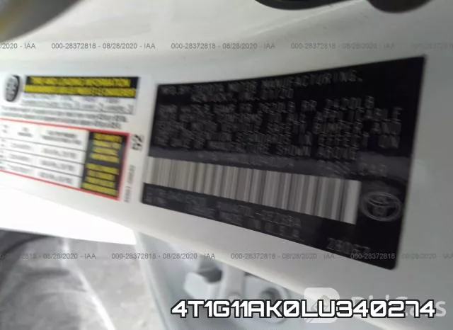 4T1G11AK0LU340274 фото 10