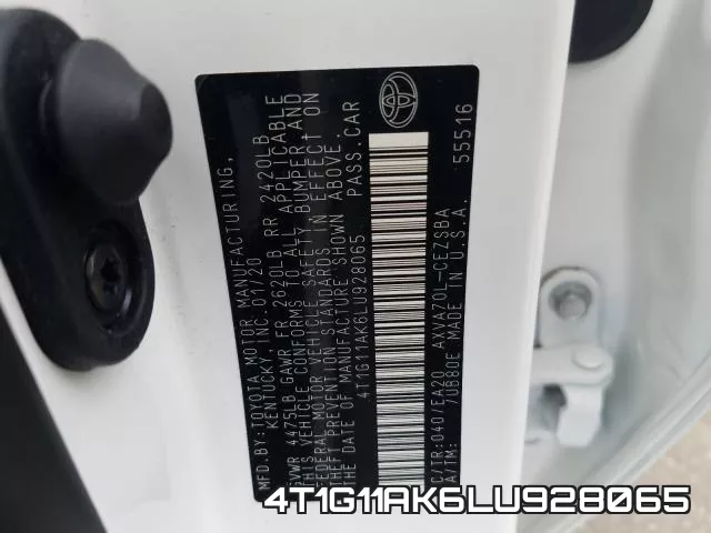 4T1G11AK6LU928065 фото 2