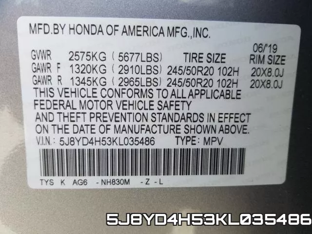 5J8YD4H53KL035486 фото 2