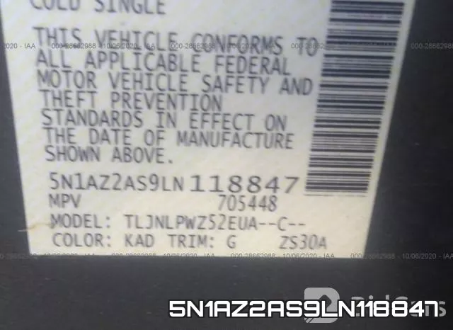 5N1AZ2AS9LN118847 фото 10