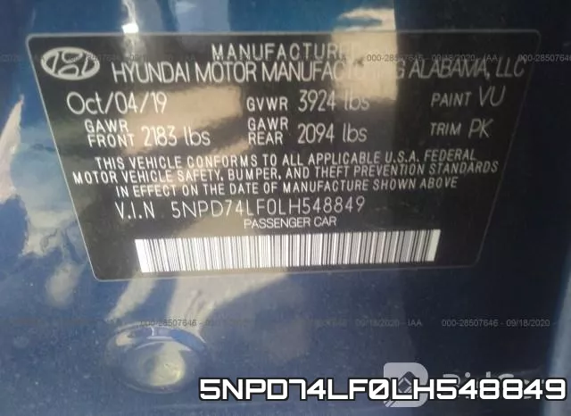5NPD74LF0LH548849 фото 10