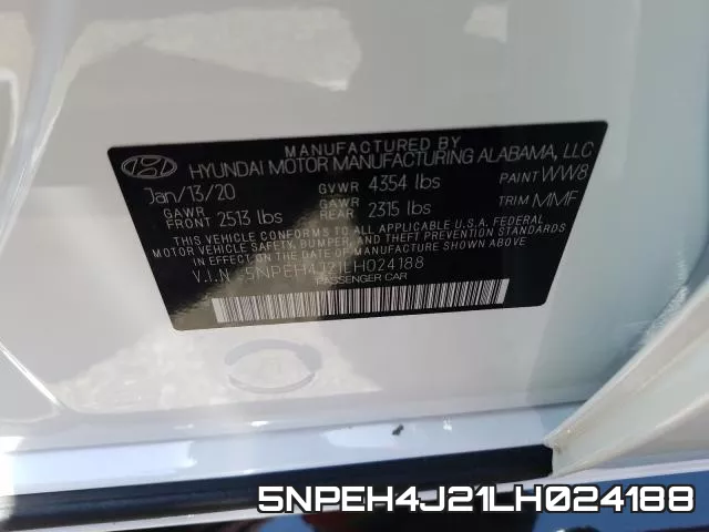 5NPEH4J21LH024188 фото 2