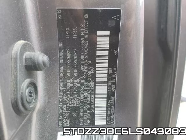 5TDZZ3DC6LS043083 фото 2