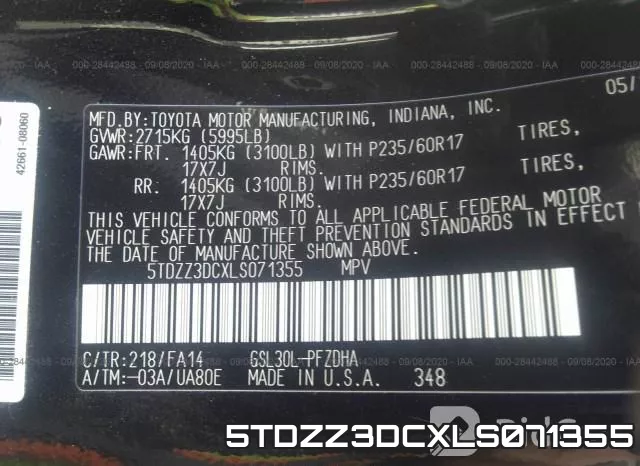 5TDZZ3DCXLS071355 фото 10