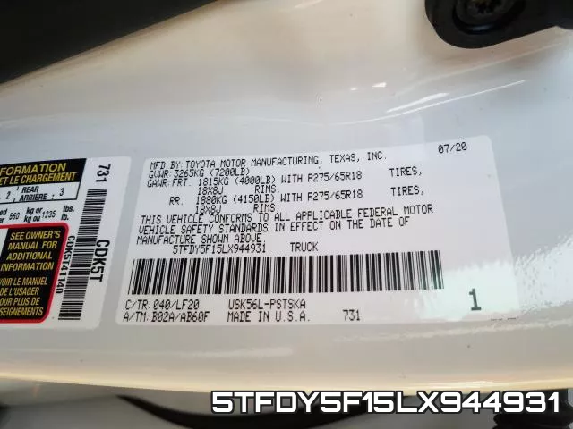 5TFDY5F15LX944931 фото 2