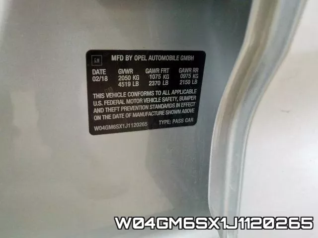 W04GM6SX1J1120265 фото 2