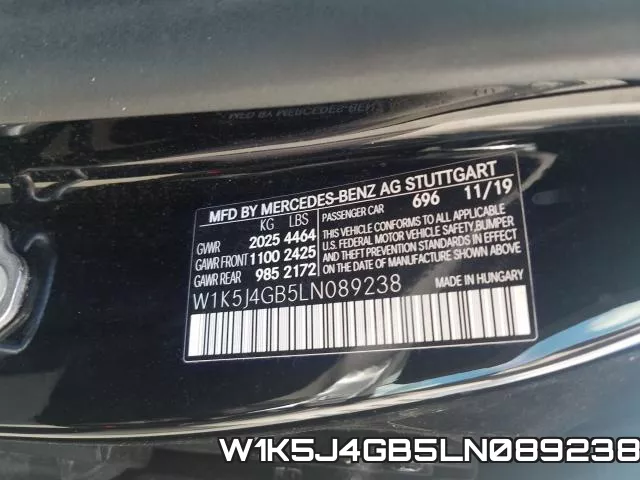 W1K5J4GB5LN089238 фото 2