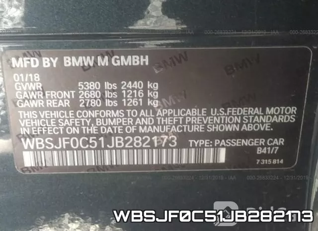 WBSJF0C51JB282173 фото 10