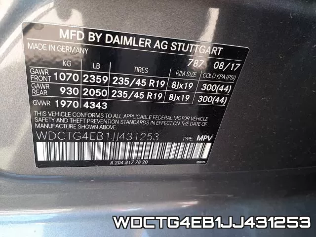WDCTG4EB1JJ431253 фото 2