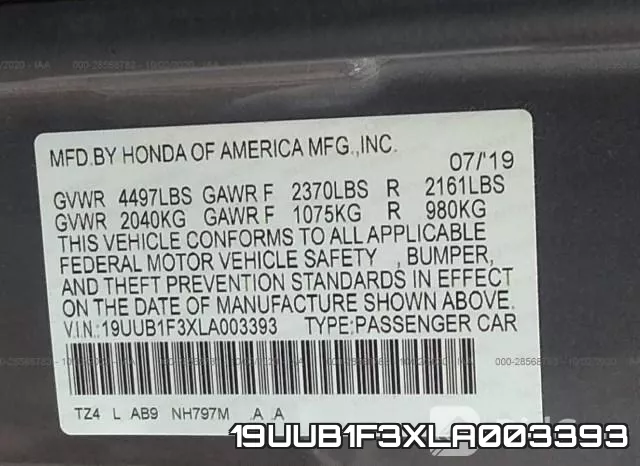 19UUB1F3XLA003393 фото 10