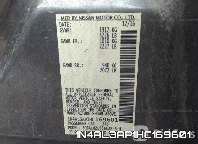 1N4AL3AP1HC169601 фото 10
