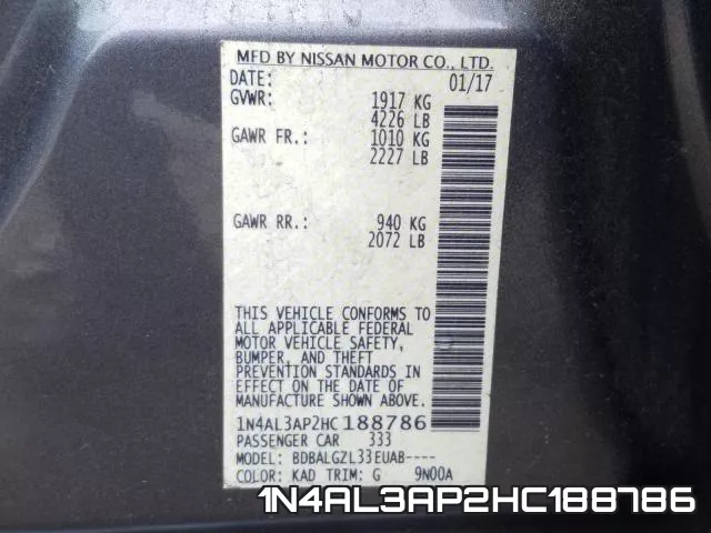 1N4AL3AP2HC188786 фото 2