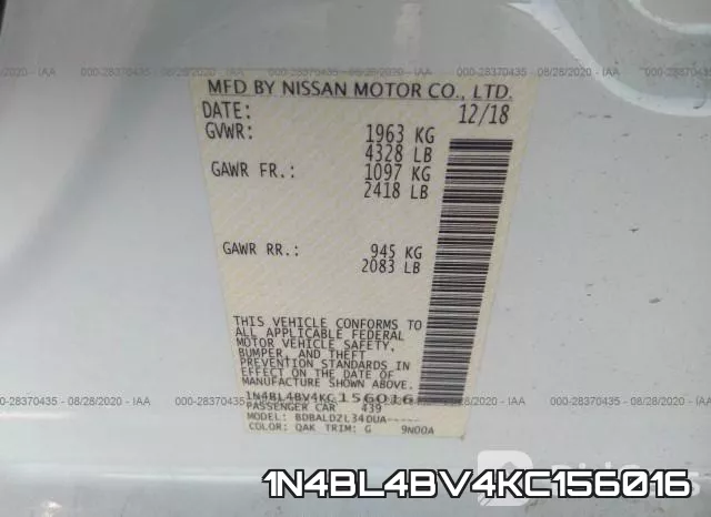 1N4BL4BV4KC156016 фото 10