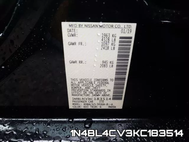 1N4BL4CV3KC183514 фото 2