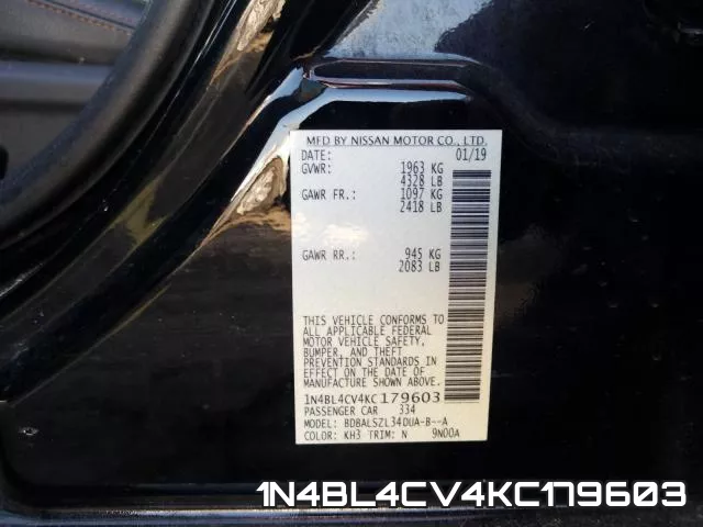 1N4BL4CV4KC179603 фото 2