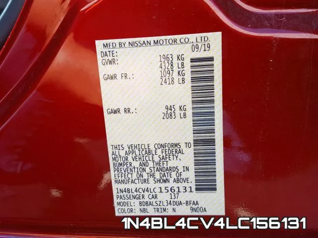 1N4BL4CV4LC156131 фото 2