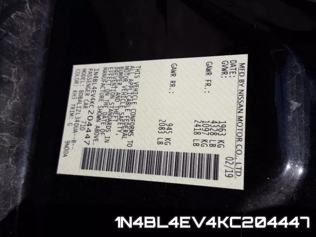 1N4BL4EV4KC204447 фото 2