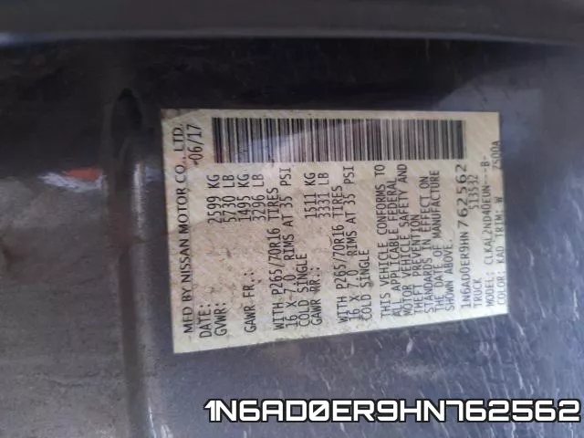 1N6AD0ER9HN762562 фото 2