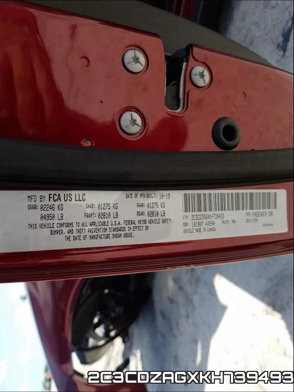 2C3CDZAGXKH739493 фото 2