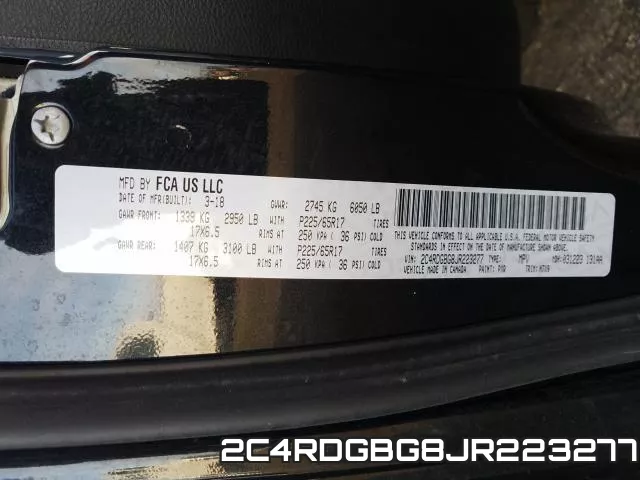 2C4RDGBG8JR223277 фото 2