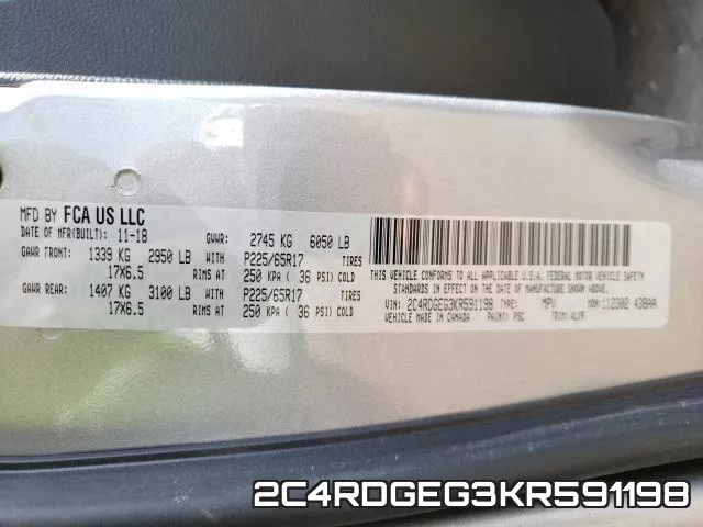 2C4RDGEG3KR591198 фото 2