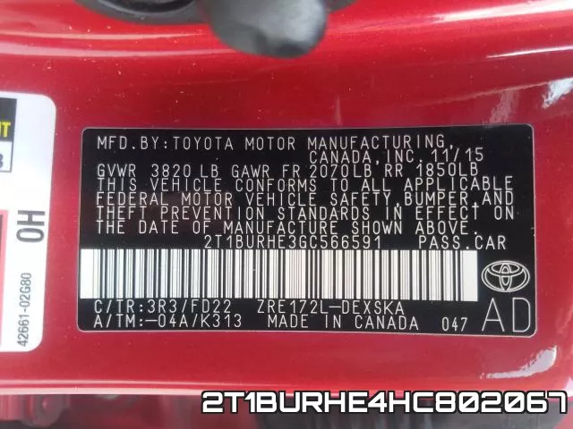 2T1BURHE4HC802067 фото 2