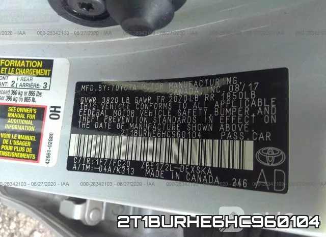 2T1BURHE6HC960104 фото 10