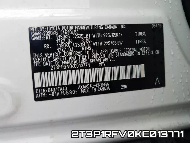 2T3P1RFV0KC013771 фото 2
