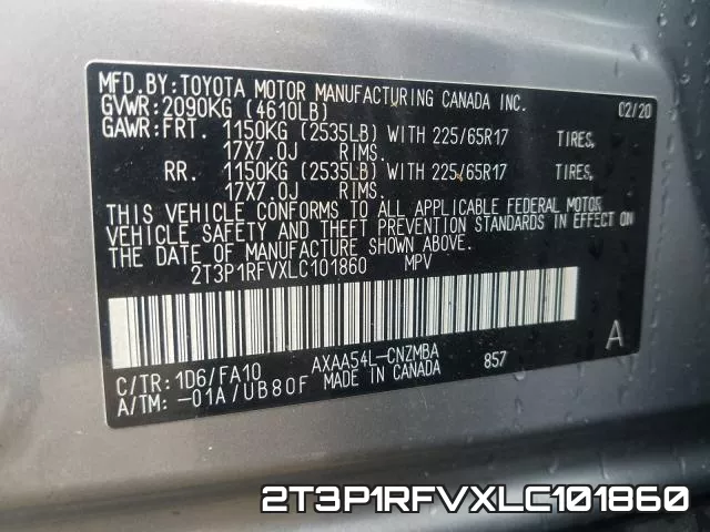 2T3P1RFVXLC101860 фото 2