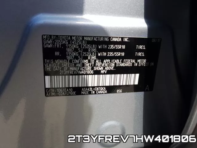 2T3YFREV7HW401806 фото 2