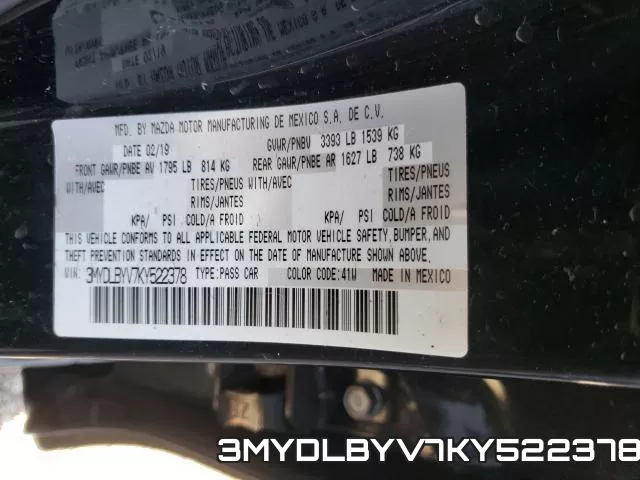 3MYDLBYV7KY522378 фото 2