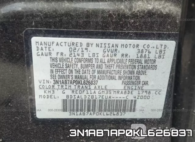 3N1AB7AP0KL626837 фото 10