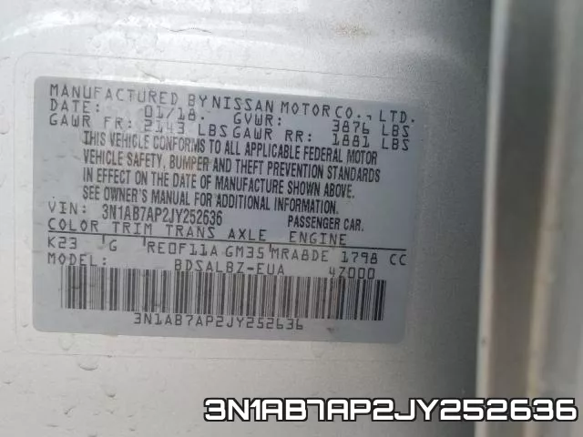 3N1AB7AP2JY252636 фото 2