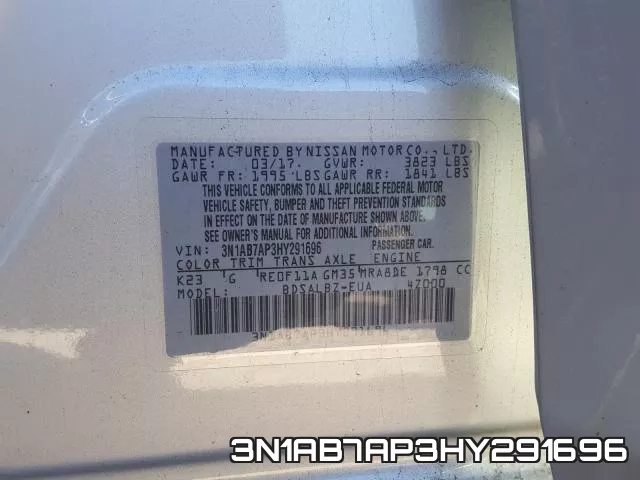 3N1AB7AP3HY291696 фото 2