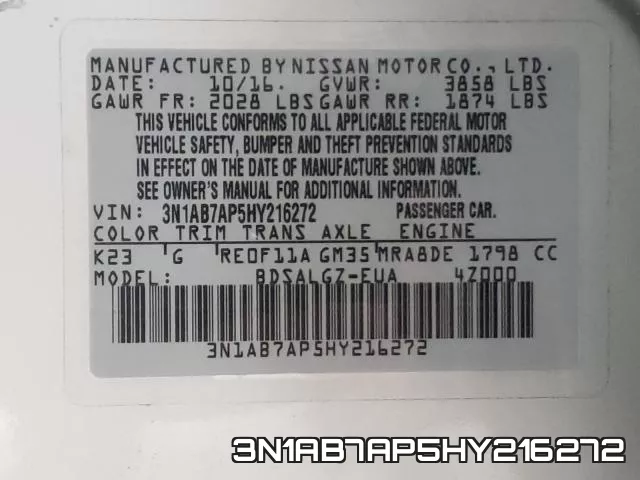 3N1AB7AP5HY216272 фото 2