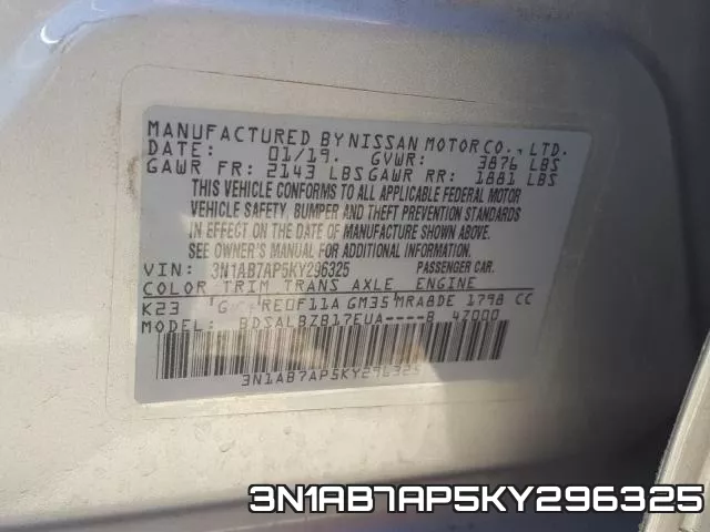 3N1AB7AP5KY296325 фото 2