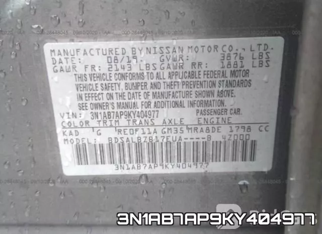 3N1AB7AP9KY404977 фото 10