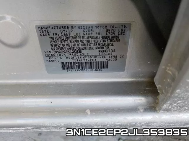 3N1CE2CP2JL353835 фото 2
