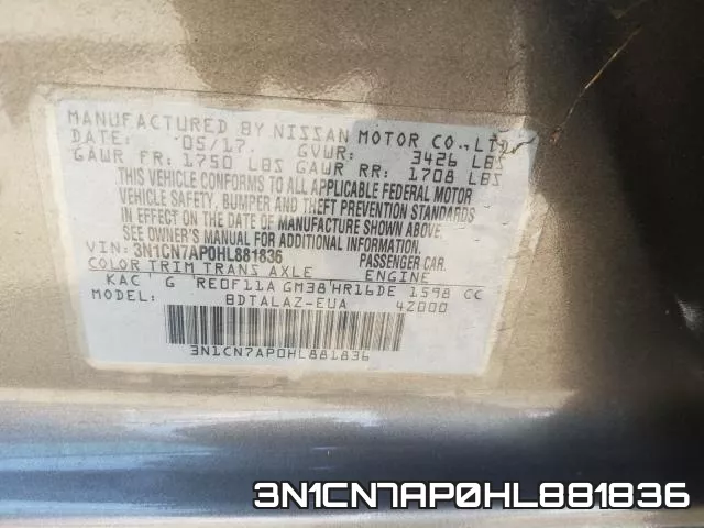 3N1CN7AP0HL881836 фото 2