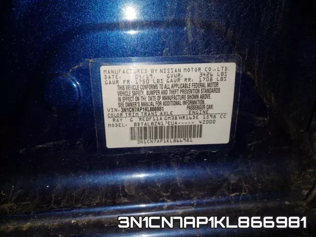 3N1CN7AP1KL866981 фото 2