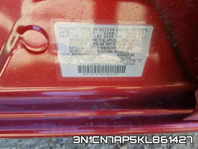 3N1CN7AP5KL861427 фото 2