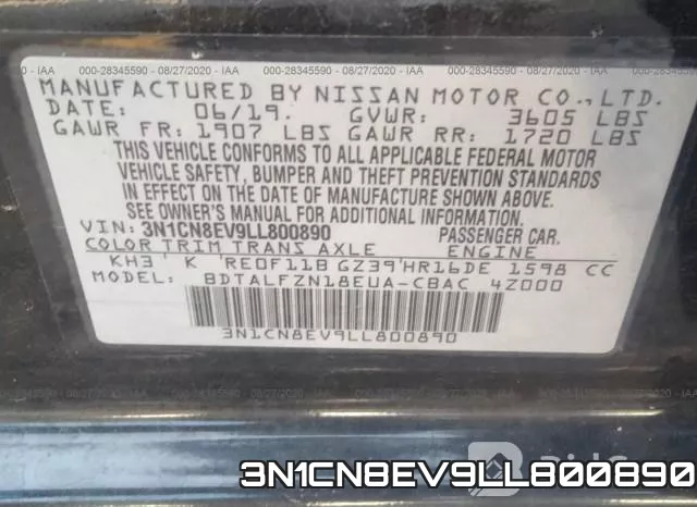 3N1CN8EV9LL800890 фото 10