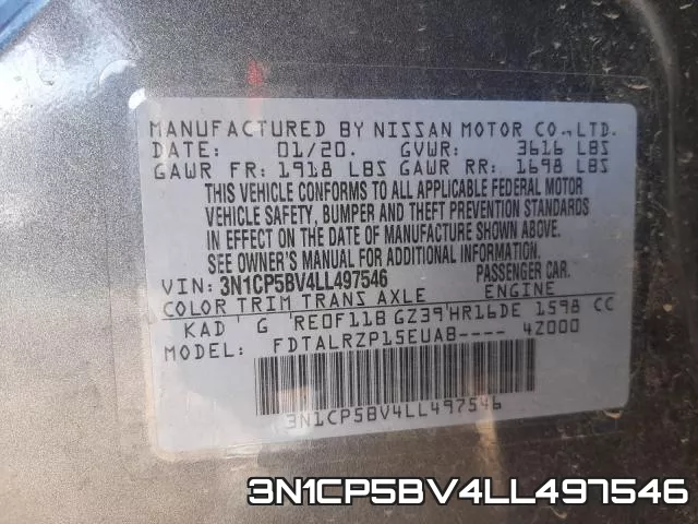 3N1CP5BV4LL497546 фото 2