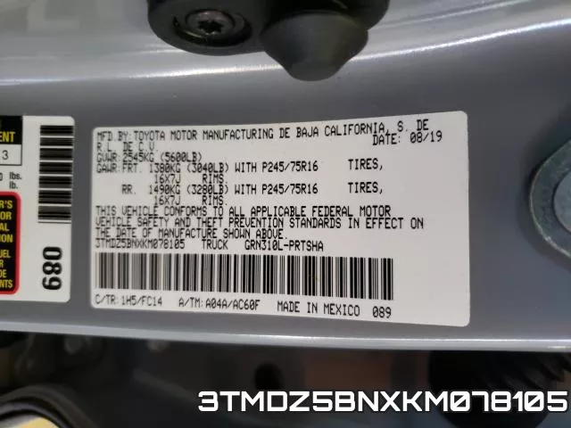 3TMDZ5BNXKM078105 фото 2
