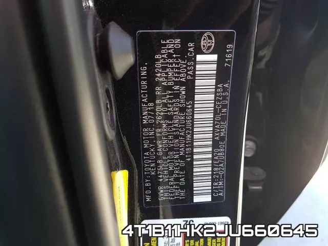 4T1B11HK2JU660645 фото 2