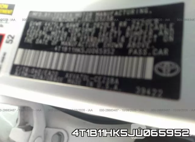 4T1B11HK5JU065952 фото 10