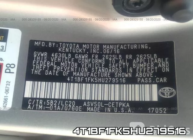 4T1BF1FK5HU279516 фото 10